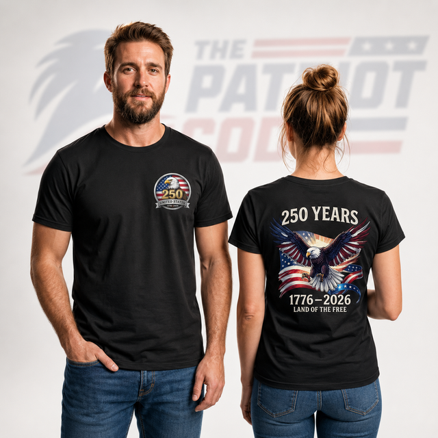 USA 250th Anniversary Shirt 1776–2026 — 2-Sided Retro Print Tee