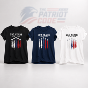 USA 250 Years T-Shirt — Patriotic Jet Fighter Design VIP