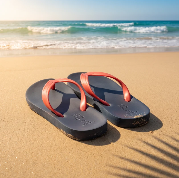 Flip flop pair on the beach