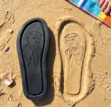 Sole print left in the sand
